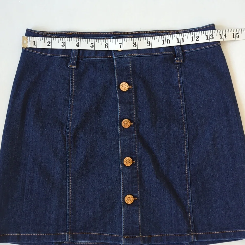 Celebrity Pink Button Up Denim Skirt Junior 5/27 Blue - Picture 7 of 9